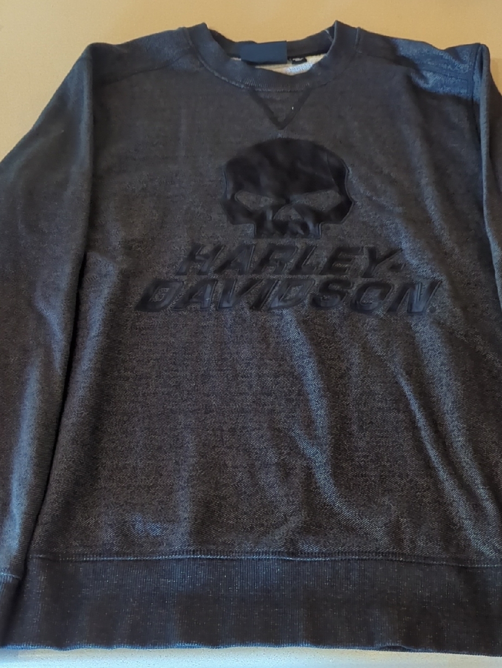 Harley-Davidson Black Embossed Skull Sweatshirt